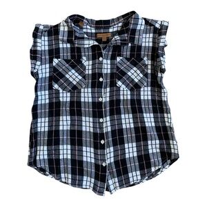 Plaid Sleeveless Shirt